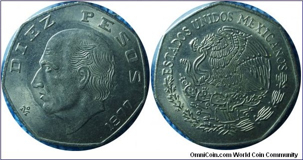 Mexico10Pesos MiguelHidalgo-km477.1-1977