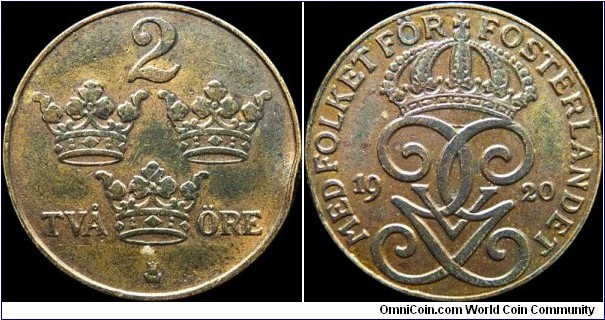 Sweden 2 Ore 1920