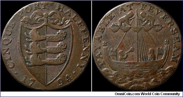 1794 ½ Penny Token, Great Britain.