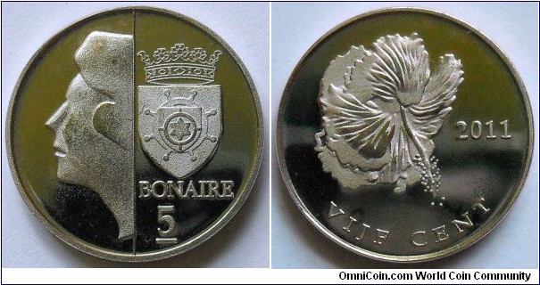 5 cents.
2011, Bonaire