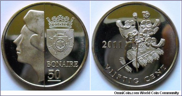 50 cents.
2011, Bonaire