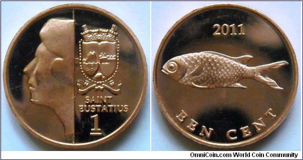1 cent.
2011, St. Eustatius