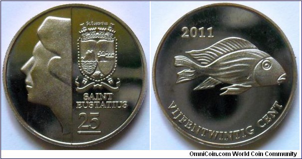 25 cents.
2011, St. Eustatius