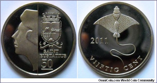 50 cents.
2011, St. Eustatius