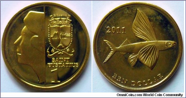 1 dollar.
2011, St. Eustatius