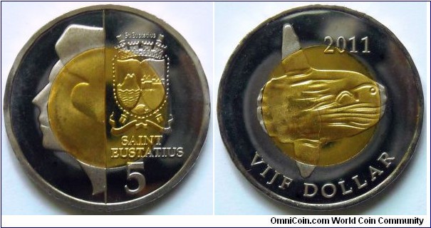 5 dollars.
2011, St. Eustatius