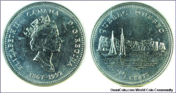 Canada25Cents-Quebec-km234-1992  province series