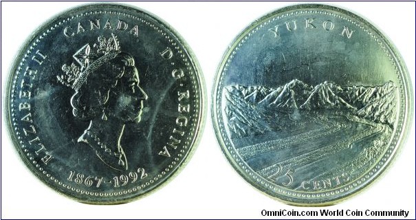 Canada25Cents-Yukon-km220-1992  province series