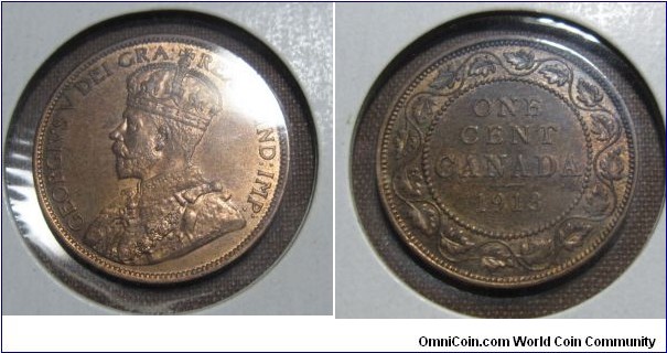 George V large cent #2 - red obverse, brown reverse