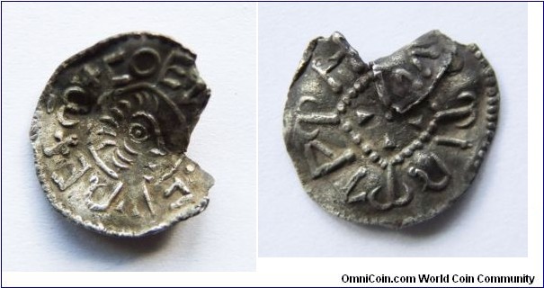 King Coenwulf of Mercia prototype penny. Cut and then folded to void its use as currency. Unique.