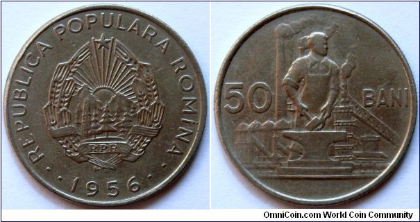 50 bani.
1956, Republica Populara Romina
