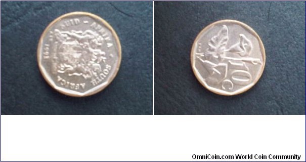 10cent South Africa ERROR coin. Coin issilver in colour instead of bronze.