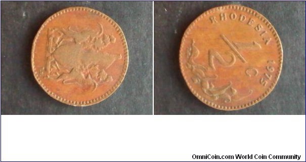 Error coin - Rhodesia 1975 1/2 cent