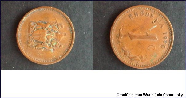 Error coin 1 cent 1970.