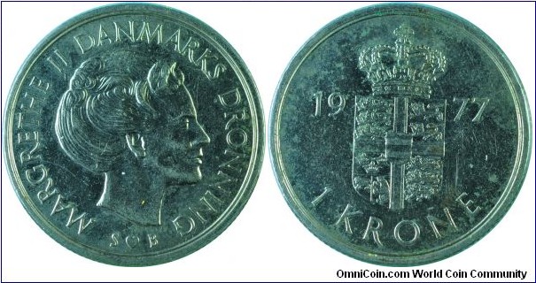 Denmark1Krone-Margrethe-km862.1-1977