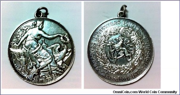 Germen Federal Shooting Medal. Silver 40.6 MM. 