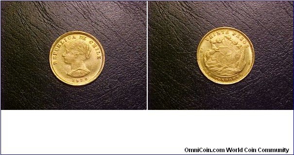 A nice 1926 gold 20-peso coin, contains about a tenth ounce of gold.