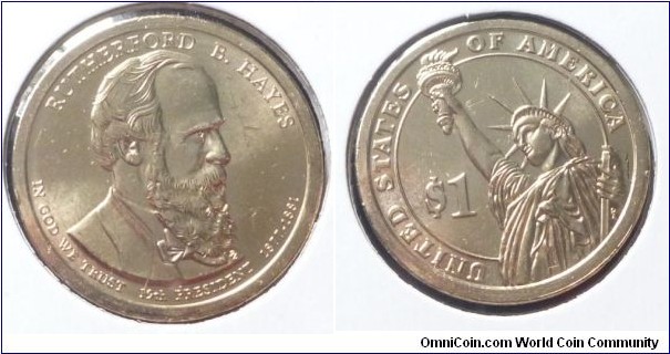 Rutherford B. Hayes - 1 dollar 19th president
