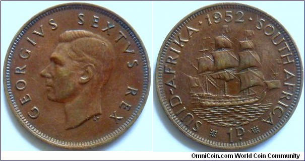 1 penny.
1952, Union of South Africa.