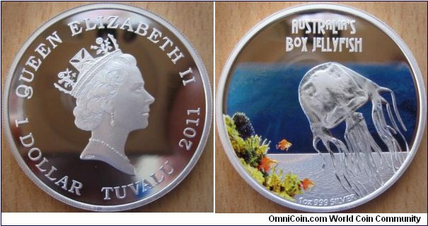 1 Dollar - Box Jellyfish - 31.13 g Ag .999 Proof - mintage 5,000