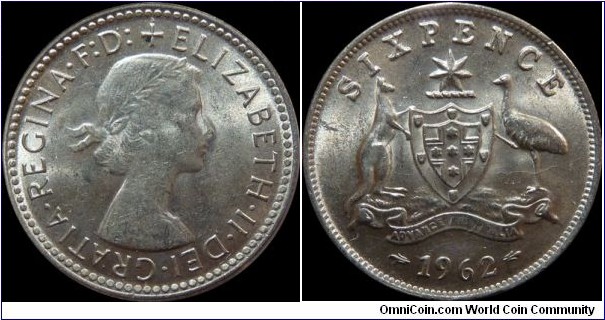 Australia 6 Pence 1962