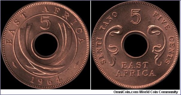 East Africa 5 Cents 1964