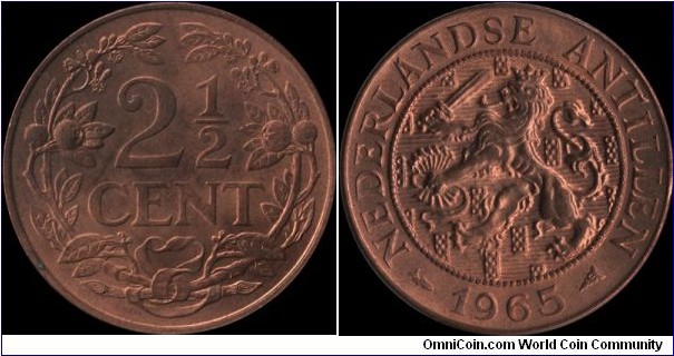 Netherlands Antilles 2 1/2 Cents 1965