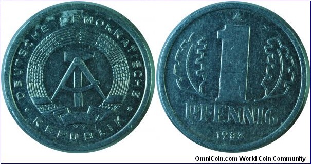 E.Germany(DDR)1Pfennig-km8.2-1983