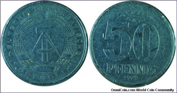 E.Germany(DDR)50Pfennig-km12.2-1979
