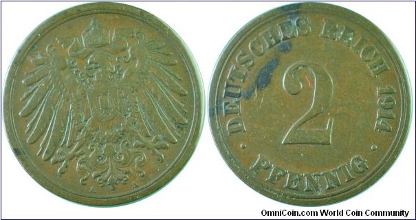Germany(Empire)2Pfennig-km16-1914