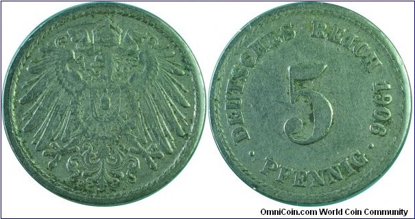Germany(Empire)5Pfennig-km11-1906