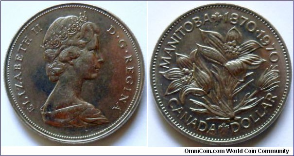 1 dollar.
1970, Manitoba Centennial (1870-1970)