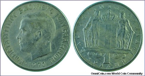 Greece 1Drachma-km89-1970