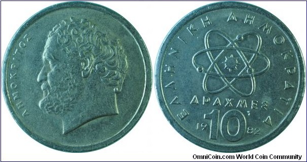 Greece10Drachmes-km132-1982