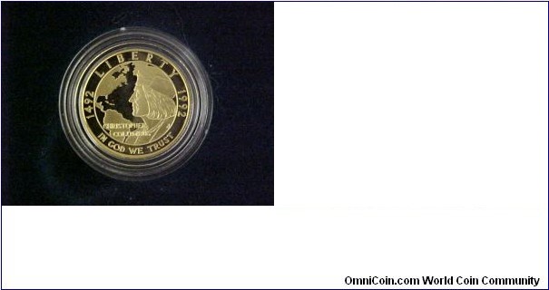 And the third Columbus Day coin, the Qincentennial half eagle!