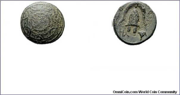 KINGS OF MACEDON - ALEXANDER THE GREAT - AE - SARDIS MINT - MACEDONIAN SHIELD WITH KERYKEION - MACEDONIAN HELMET WITH CADUCEUS AND ROSE

14mm ; 3,6g