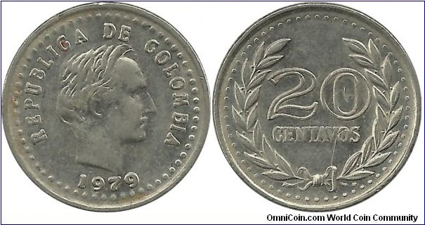 Colombia 20 Centavos 1979