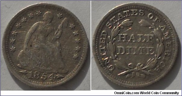 1854 Half dime