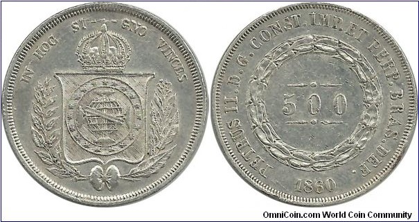 Imperio do Brazil 500 Reis 1860