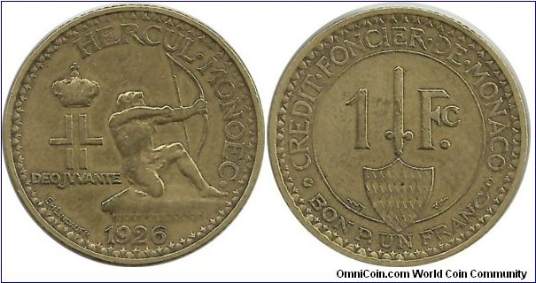 Monaco 1 Franc 1926