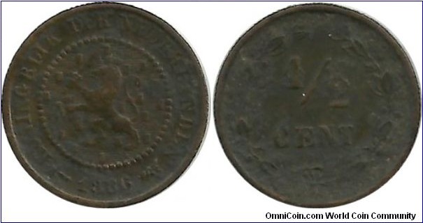 Nederland ½ Cent 1886