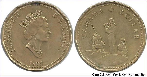 Canada 1 Dollar 1995-Peacekeeping Monument in Ottawa