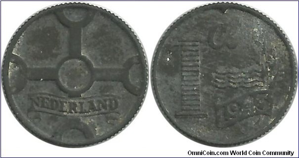 Nederland 1 Cent 1943
