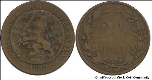 Nederland 2½ Cent 1880