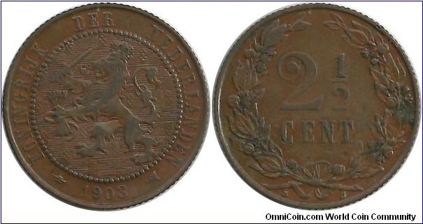 Nederland 2½ Cent 1903