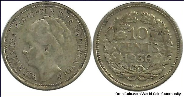 Nederland 10 Cents 1936