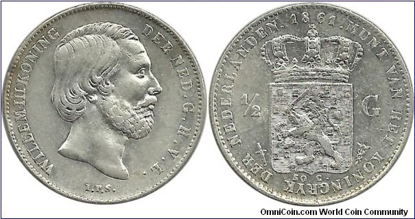 Nederland ½ Gulden 1861