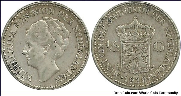 Nederland ½ Gulden 1929