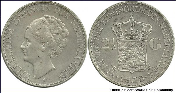Nederland 2½ Gulden 1938