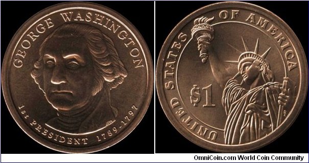 USA $1 2007 1st President